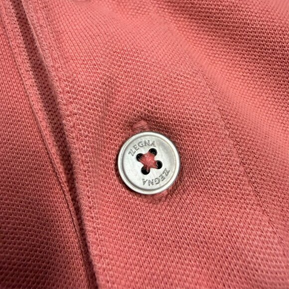 Ermenegildo Zegna Polo Shirt Pink Short Sleeve Mesh Stretch Cotton XXL - Picture 4 of 8